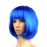 Party Cosplay Headwear Straight Short PET Wigs For Female(Royal Blue)