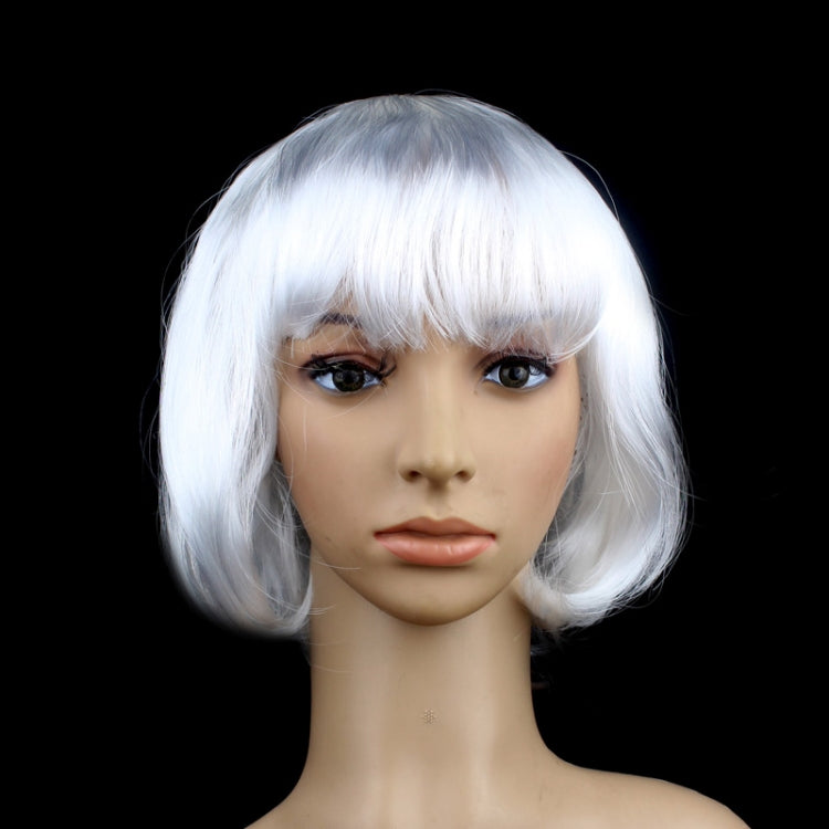 Party Cosplay Headwear Straight Short PET Wigs For Female(White) - free shipping - PMC TechLife - Order now!