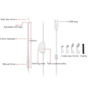 Supereyes Y003 Pet Ear Canal Nasal Cavity Water-resistant Electronic Digital Endoscope
