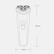 Original Xiaomi ENCHEN Water Proof Triple Rotary Double Ring Blade Shaving Head Electric Rechargeable Shaver For Men(Silver)