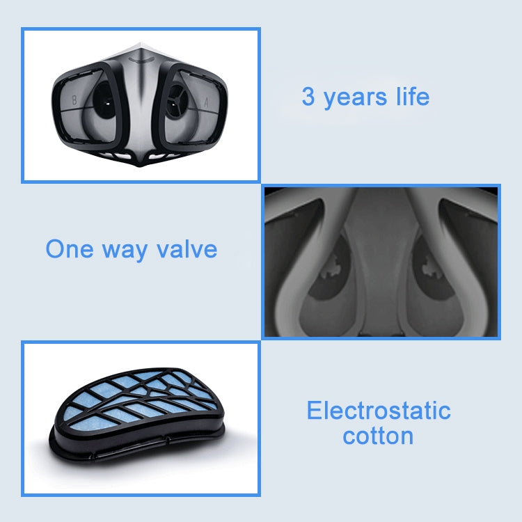 Silicone Protective Reusable PM2.5 KN95 Respirator Mask Replaceable Filter Antivirus Anti-fog Face Mask - Protect Case by PMC Jewellery | Online Shopping South Africa | PMC Jewellery | Buy Now Pay Later Mobicred