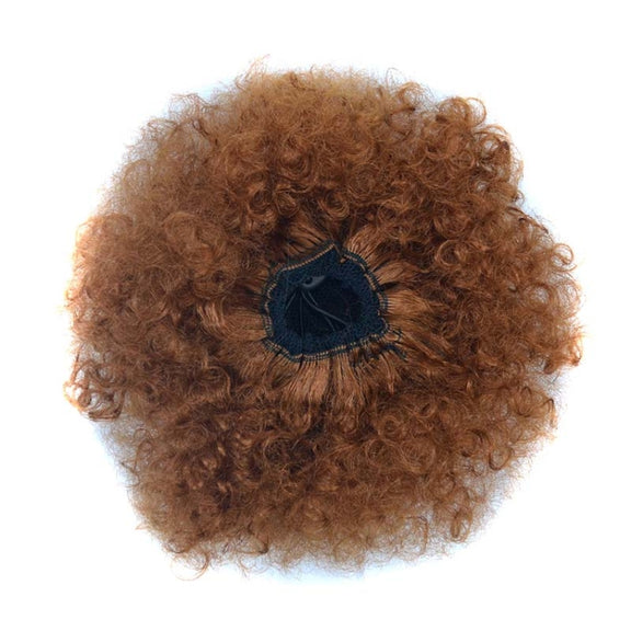 European and American Black People Explosion Head Fluffy Curl Hair Net Wig(Light Brown)