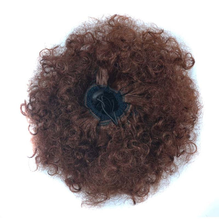 European and American Black People Explosion Head Fluffy Curl Hair Net Wig(Dark Brown)