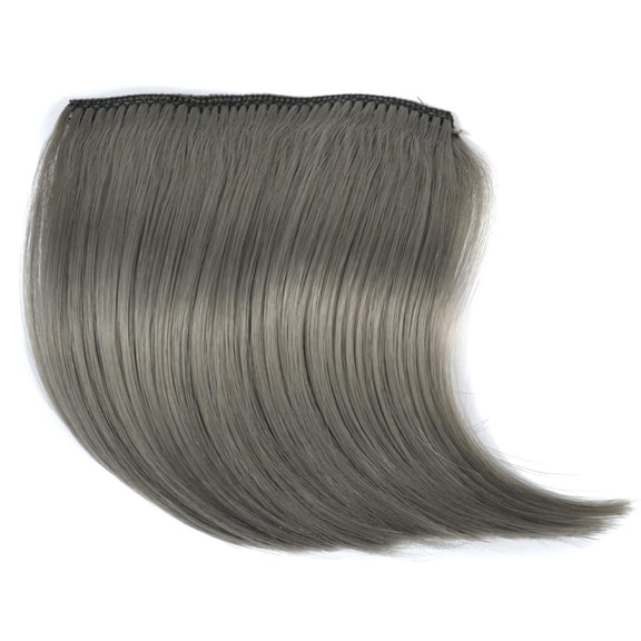 Color Gradient Invisible Seamless Hair Extension Wig Piece Straight Hair Piece Color Bangs Hair Piece(Granny Gray)