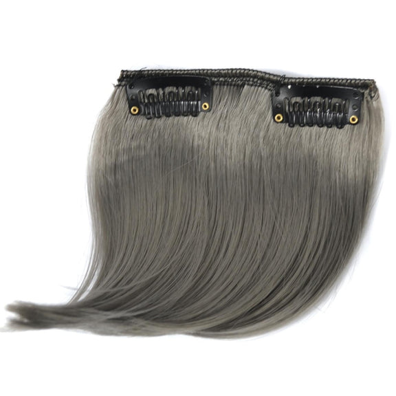 Color Gradient Invisible Seamless Hair Extension Wig Piece Straight Hair Piece Color Bangs Hair Piece(Granny Gray)