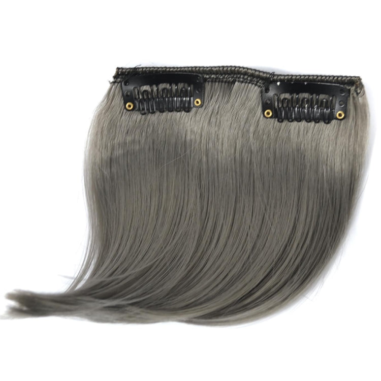 Color Gradient Invisible Seamless Hair Extension Wig Piece Straight Hair Piece Color Bangs Hair Piece(Granny Gray)