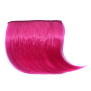Color Gradient Invisible Seamless Hair Extension Wig Piece Straight Hair Piece Color Bangs Hair Piece(Magenta)