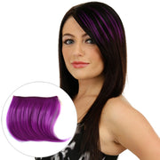 Color Gradient Invisible Seamless Hair Extension Wig Piece Straight Hair Piece Color Bangs Hair Piece(Purple)
