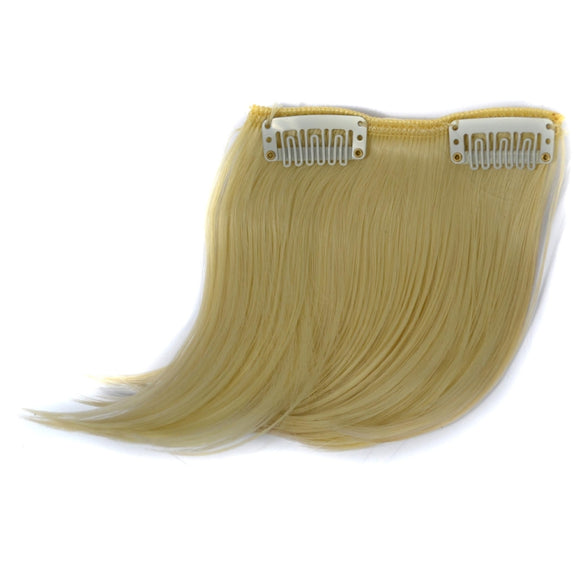 Color Gradient Invisible Seamless Hair Extension Wig Piece Straight Hair Piece Color Bangs Hair Piece(Beige)