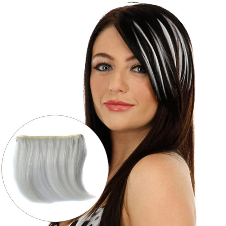 Color Gradient Invisible Seamless Hair Extension Wig Piece Straight Hair Piece Color Bangs Hair Piece(White) - free shipping - PMC TechLife - Order now!