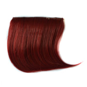 Color Gradient Invisible Seamless Hair Extension Wig Piece Straight Hair Piece Color Bangs Hair Piece(Wine Red)