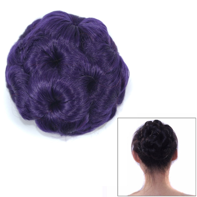 Wig Ball Head Flower Hairpin Hair Bag Wig Headband for Bride(Purple) - free shipping - PMC TechLife - Order now!