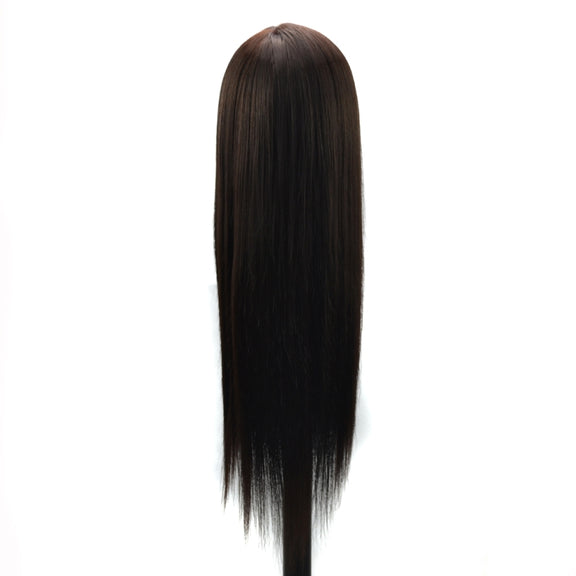 Practice Disc Hair Braided Mannequin Head Wig Styling Trimming Head Model(Black)