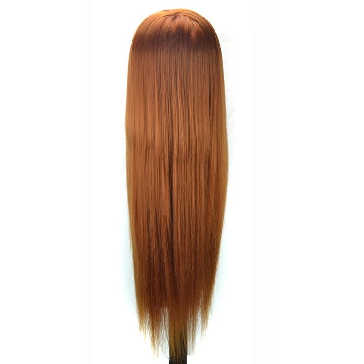Practice Disc Hair Braided Mannequin Head Wig Styling Trimming Head Model(Brown)