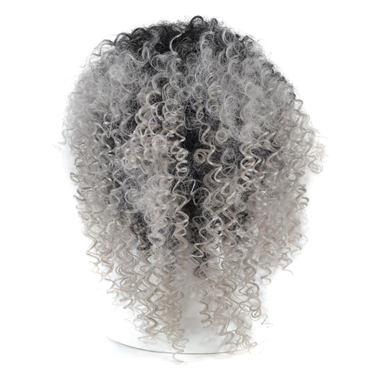 T191006 European and American Wig Headgear with Short and Small Curly Hair for Women (Light Grey)