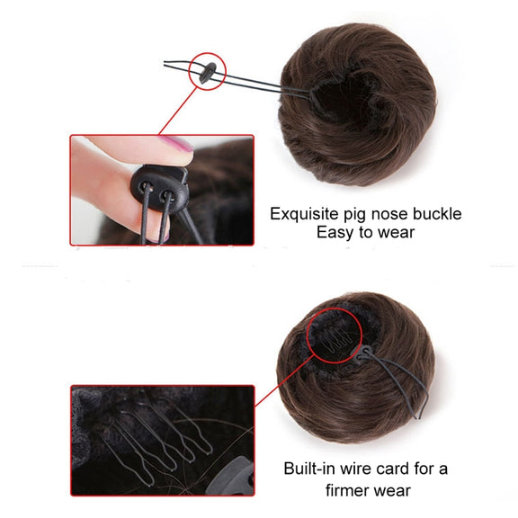 Wig Bun Flower Shape Hair Package Hair Disk(Light Brown)