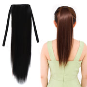 Natural Long Straight Hair Ponytail Bandage-style Wig Ponytail for Women���Length: 45cm (Black)
