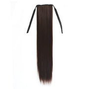 Natural Long Straight Hair Ponytail Bandage-style Wig Ponytail for Women���Length: 60cm(Black Brown)