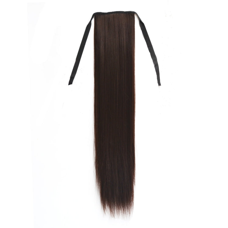 Natural Long Straight Hair Ponytail Bandage-style Wig Ponytail for Women���Length: 60cm(Black Brown)