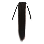 Natural Long Straight Hair Ponytail Bandage-style Wig Ponytail for Women���Length: 60cm (Black)