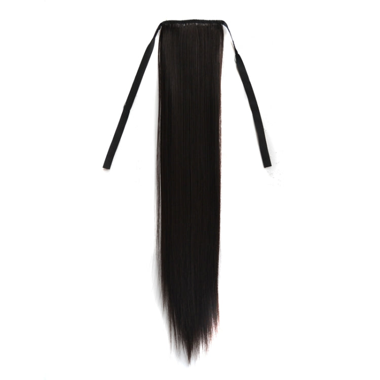Natural Long Straight Hair Ponytail Bandage-style Wig Ponytail for Women���Length: 60cm (Black)