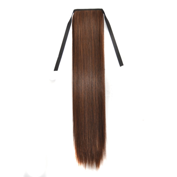 Natural Long Straight Hair Ponytail Bandage-style Wig Ponytail for Women���Length: 60cm (Flaxen)