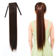 Natural Long Straight Hair Ponytail Bandage-style Wig Ponytail for Women���Length: 75cm(Black Brown)