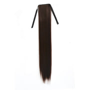 Natural Long Straight Hair Ponytail Bandage-style Wig Ponytail for Women���Length: 75cm(Black Brown)