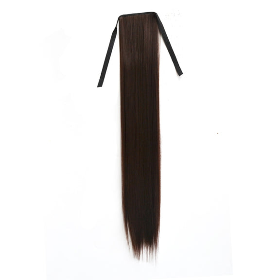 Natural Long Straight Hair Ponytail Bandage-style Wig Ponytail for Women���Length: 75cm(Black Brown)