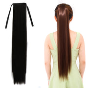 Natural Long Straight Hair Ponytail Bandage-style Wig Ponytail for Women���Length: 75cm(Black)