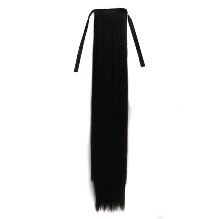Natural Long Straight Hair Ponytail Bandage-style Wig Ponytail for Women���Length: 75cm(Black)
