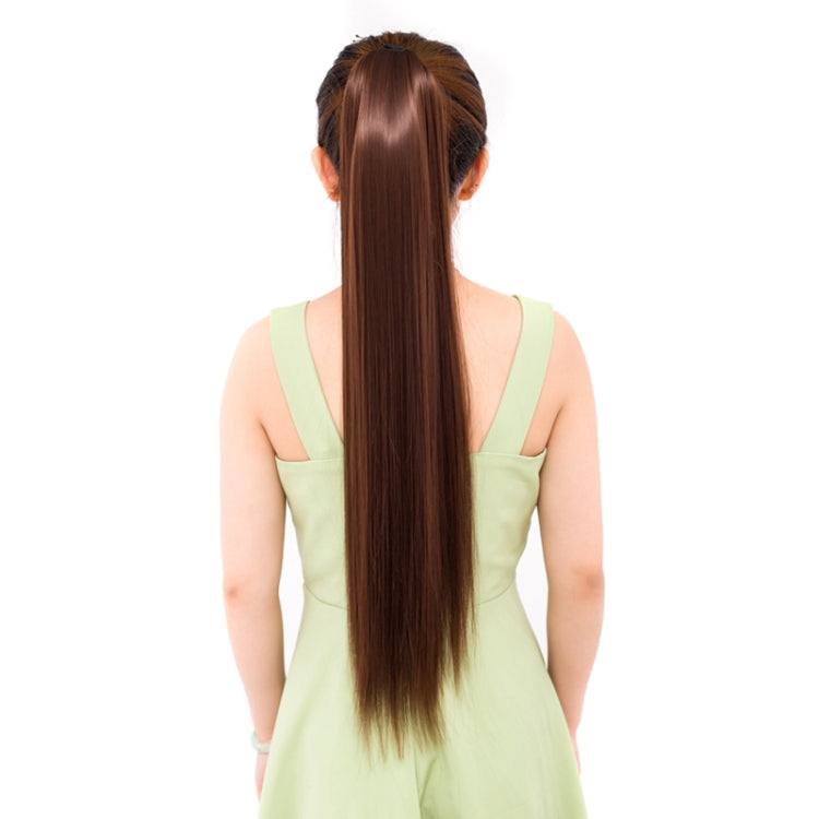 Natural Long Straight Hair Ponytail Bandage-style Wig Ponytail for Women���Length: 75cm(Black)