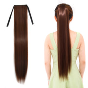 Natural Long Straight Hair Ponytail Bandage-style Wig Ponytail for Women���Length: 75cm (Flaxen)