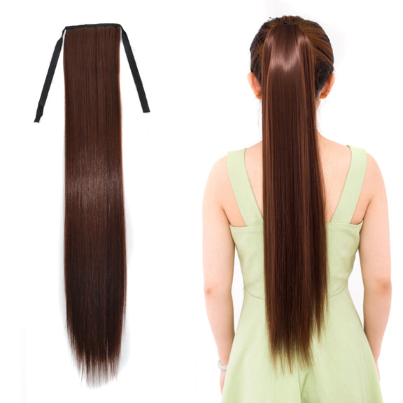 Natural Long Straight Hair Ponytail Bandage-style Wig Ponytail for Women���Length: 75cm (Marron)