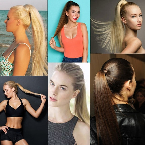 30# Invisible Seamless Bandage-style  Wig Long Straight Hair Wig Ponytail