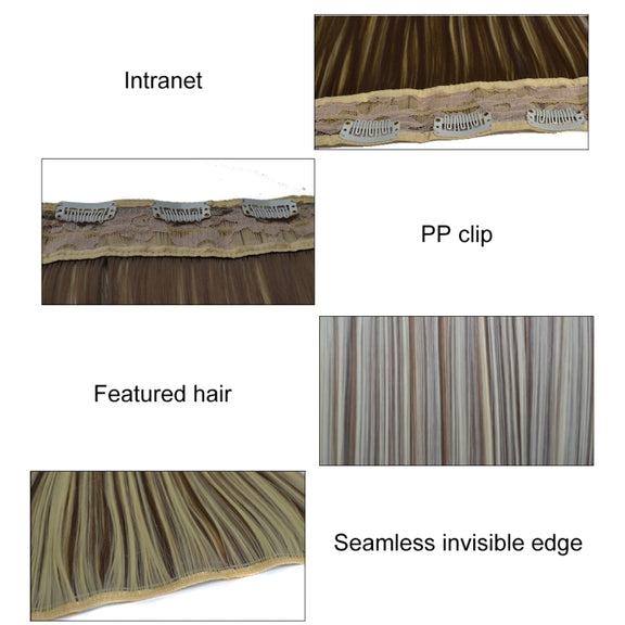 613H18# One-piece Seamless Five-clip Wig Long Straight Wig Piece