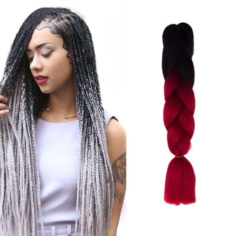 Fashion Color Gradient Individual Braid Wigs Chemical Fiber Big Braids, Length: 60cm(04 Black+Red) - free shipping - PMC TechLife - Order now!