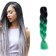 Fashion Color Gradient Individual Braid Wigs Chemical Fiber Big Braids, Length: 60cm(12 Black+Dark Green) - free shipping - PMC TechLife - Order now!