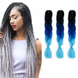 Fashion Color Gradient Individual Braid Wigs Chemical Fiber Big Braids, Length: 60cm(35 Black+Sapphire+Sky Blue) - free shipping - PMC TechLife - Order now!