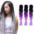 Fashion Color Gradient Individual Braid Wigs Chemical Fiber Big Braids, Length: 60cm(38 Black+Dark Purple+Light Purple) - free shipping - PMC TechLife - Order now!