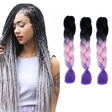 Fashion Color Gradient Individual Braid Wigs Chemical Fiber Big Braids, Length: 60cm(44 Black+Pink+Purple) - free shipping - PMC TechLife - Order now!
