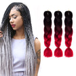 Fashion Color Gradient Individual Braid Wigs Chemical Fiber Big Braids, Length: 60cm(45 Black+Wine Red+Red) - free shipping - PMC TechLife - Order now!