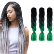 Fashion Color Gradient Individual Braid Wigs Chemical Fiber Big Braids, Length: 60cm(46 Black+Dark Green+Green) - free shipping - PMC TechLife - Order now!