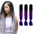 Fashion Color Gradient Individual Braid Wigs Chemical Fiber Big Braids, Length: 60cm(49 Black+Purple Red+Blue Purple) - free shipping - PMC TechLife - Order now!