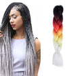Fashion Color Gradient Individual Braid Wigs Chemical Fiber Big Braids, Length: 60cm(25 Black+Red+Yellow+White) - free shipping - PMC TechLife - Order now!
