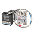 REX-C100 Thermostat + Thermocouple + SSR-80 DA Solid State Module Intelligent Temperature Control Kit - Components Kits by PMC TechLife | Online Shopping South Africa | PMC TechLife | Buy Now Pay Later Mobicred