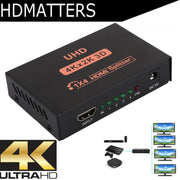 CY10 UHD 4K x 2K 3D 1 x 4 HDMI Splitter (UK Plug)