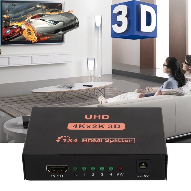 CY10 UHD 4K x 2K 3D 1 x 4 HDMI Splitter (US Plug) - Splitter by PMC TechLife | Online Shopping South Africa | PMC TechLife | Buy Now Pay Later Mobicred