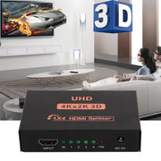 CY10 UHD 4K x 2K 3D 1 x 4 HDMI Splitter (UK Plug)