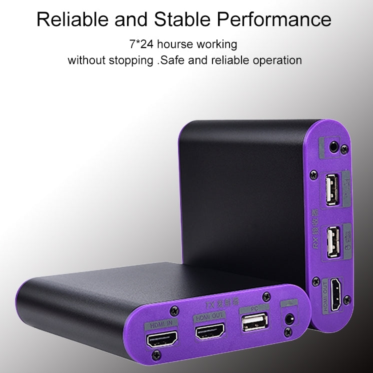 CAT872-KVM HDMI Extender (Receiver & Sender) over CAT5e/CAT6 Cable with USB Port and KVM Function, Transmission Distance: 200m(US Plug) - Amplifier by PMC Jewellery | Online Shopping South Africa | PMC Jewellery | Buy Now Pay Later Mobicred